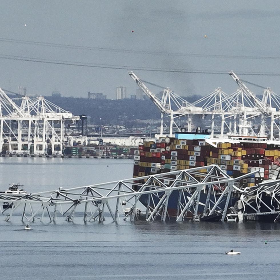 El gigantesco puente de Baltimore (Maryland) que se derrumbó el pasado martes por la embestida de un buque que perdió el control.