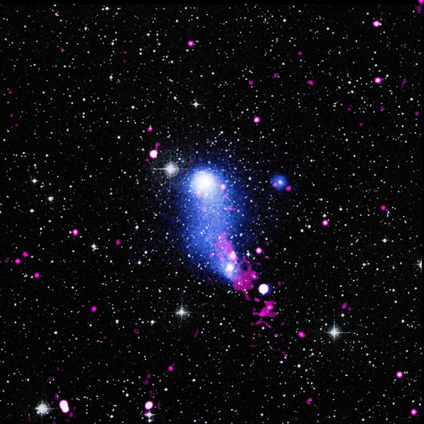 Abell 2384 se encuentra a 1.2 trillones de años luz de la Tierra. (NASA.gov)