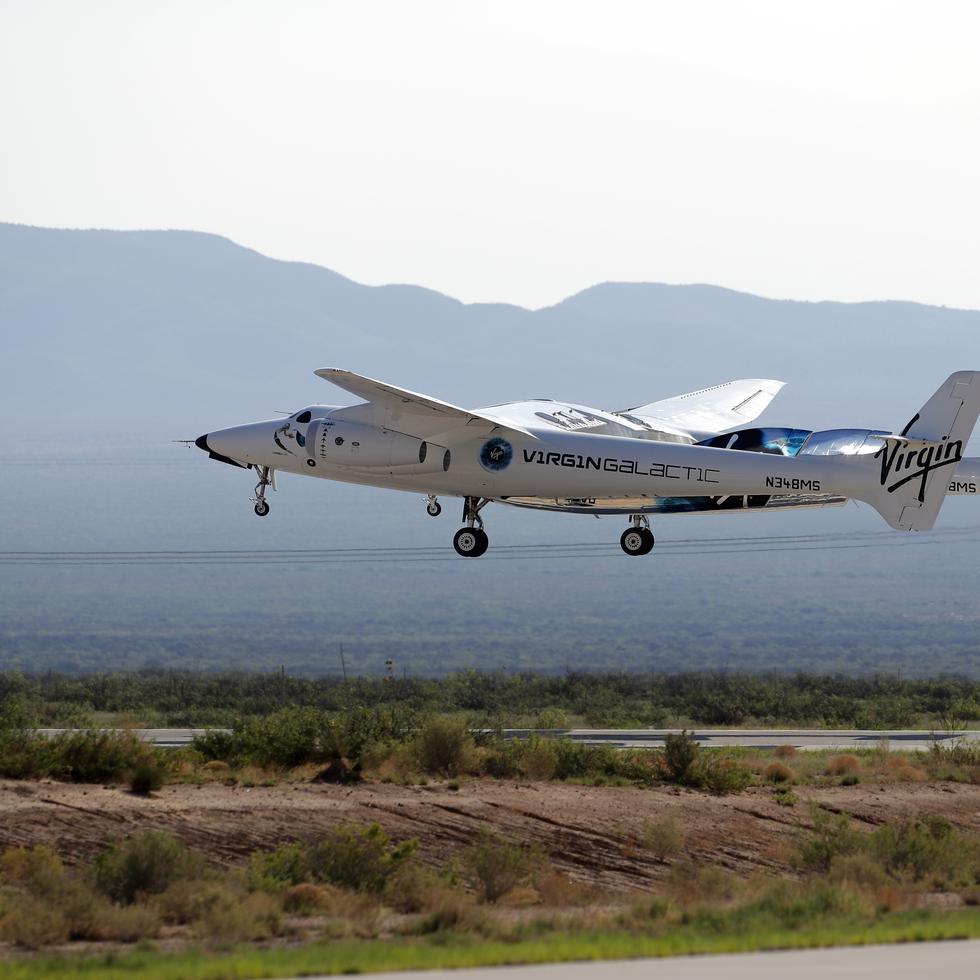 Un avión en el que viajaba el fundador de Virgin Galactic Richard Branson cerca de Nuevo México el pasado 11 de julio de 2021.