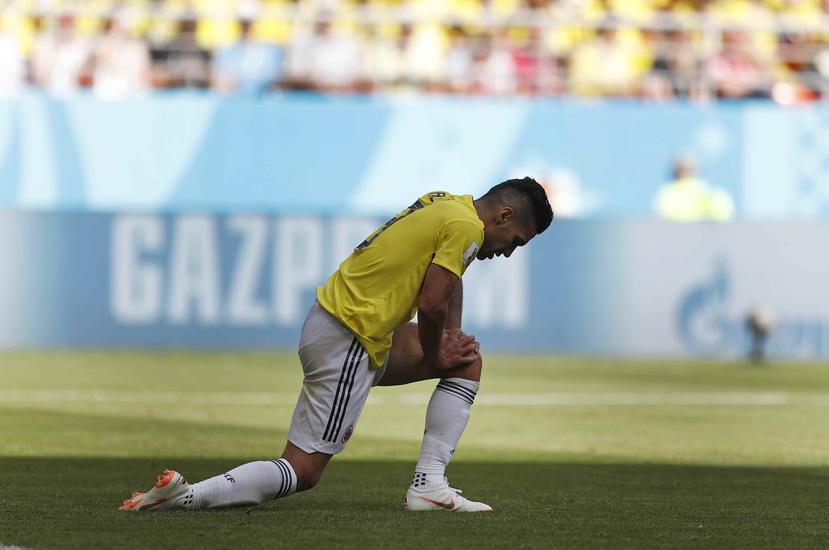 El delantero de Colombia Radamel Falcao durante el partido del Grupo H del Mundial en Saransk, Rusia, el martes 19 de junio de 2018