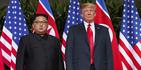 El líder norcoreano Kim Jong-un y el presidente Donald Trump.