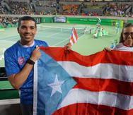 La pareja de esposos Jorge Acevedo y Mariela Colón lograron presenciar el partido por la medalla de oro entre Mónica Puig y Angelique Kerber.