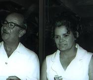 Don Tommy Muñiz y su primera asistente, Julita Acosta.