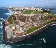 Imagen aérea de el Castillo de San Felipe del Morro, estructura colonial a la entrada por mar a la isleta de San Juan.