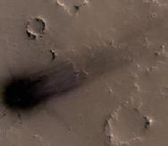El impacto del asteroide fue detectado al analizar imágenes de la superficie de Marte. (NASA / JPL / Universidad de Arizona)