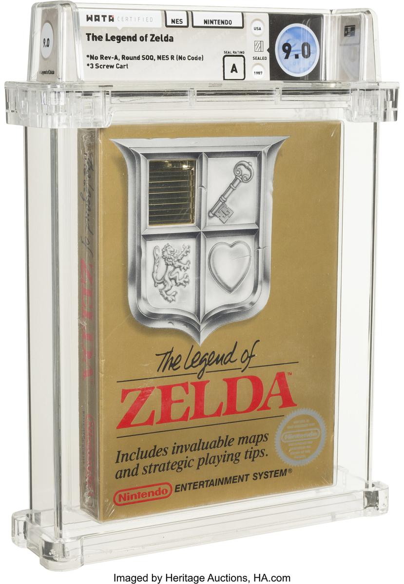 Fotografía facilitada por la casa de subastas Heritage Auctions en la que aparece un ejemplar del videojuego "The Legend de Zelda", de Nintendo.