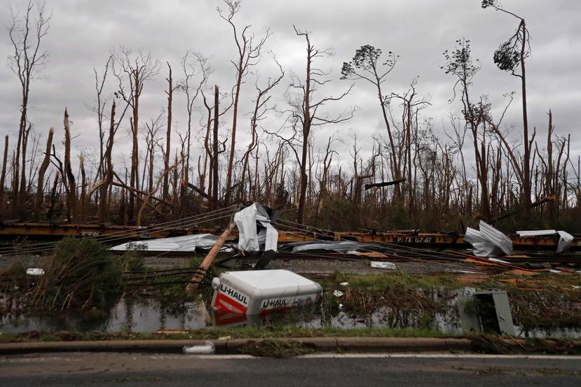 Vista de los daños ocasionados por el paso del huracán Michael en Panama City, Florida. (AP)
