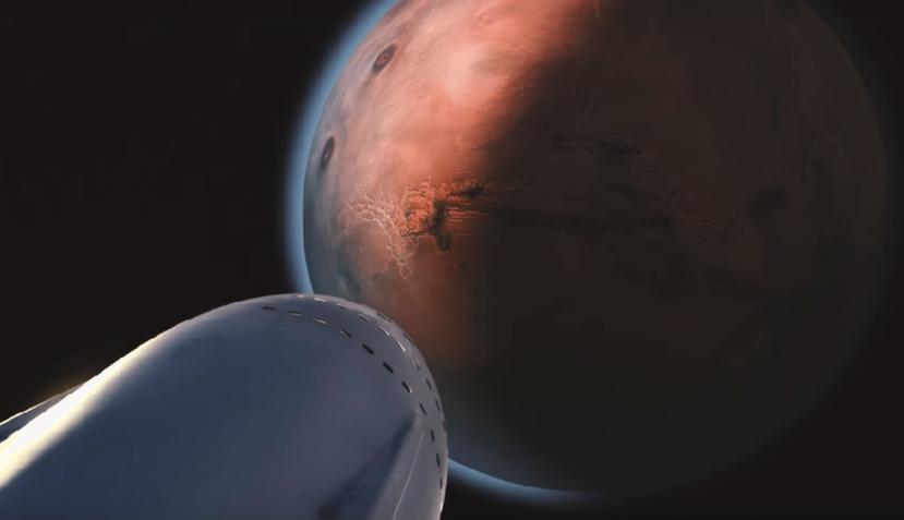 A través de una recreación, la compañía SpaceX presentó cómo serán los primeros viajes de colonización a Marte mediante sus naves espaciales (Captura YouTube / SpaceX).
