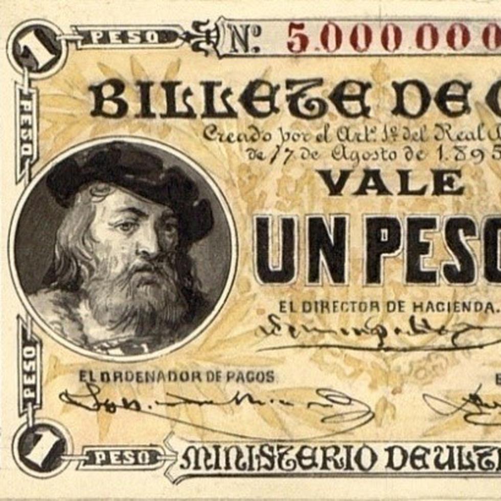 Anverso del billete de canje diseñado por Bartolomé Maura y Montaner.