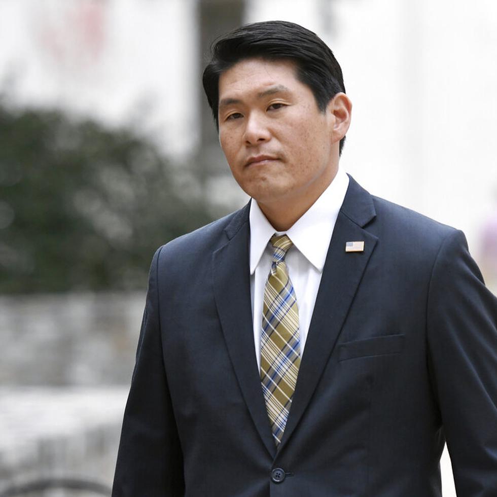FILE - U.S. Attorney Robert Hur arrives at U.S. District Court in Baltimore on Nov. 21, 2019. Attorney General Merrick Garland on Jan. 12, 2023, appointed Hur as a special counsel to investigate the presence of documents with classified markings found at President Joe Biden’s home in Wilmington, Del., and at an office in Washington. (AP Photo/Steve Ruark, File)