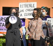 María Soledad Sáez, abogada de Elianni Bello Gelabert, participó en una protesta en la que se pidió retirar cargos a la joven que dejó a su bebé en la casa del padre.