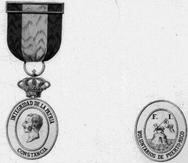 Medalla honorífica para el Cuerpo de Voluntarios, según expedientes del Archivo Histórico Nacional. (Suministrada para columna del historiador Ángel Navarro).