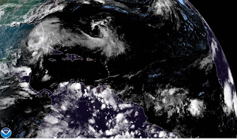 Fotografía satelital de archivo en la que se aprecia la situación del clima en el Golfo de México y en el Atlántico norte.