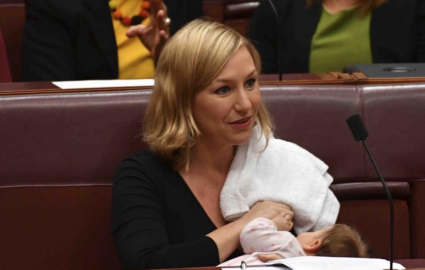 Larissa Waters promovió cambios en las normas del Senado sobre los padres de recién nacidos. (EFE)