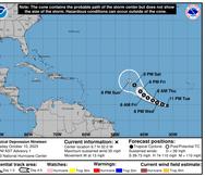 Primer boletín de la depresión tropical 19 del 2023.