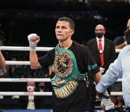 En febrero de 2021, el boricua McWilliams Arroyo, en la foto, tuvo que pelear con Abraham Rodríguez por el título interino de la división mosca del Consejo Mundial de Boxeo luego de que Julio César Martínez se lastimara una mano.