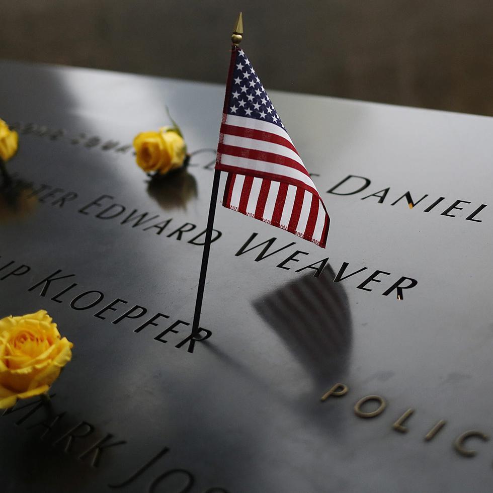 Una bandera de Estados Unidos en el Memorial del 11 de septiembre en Nueva York.