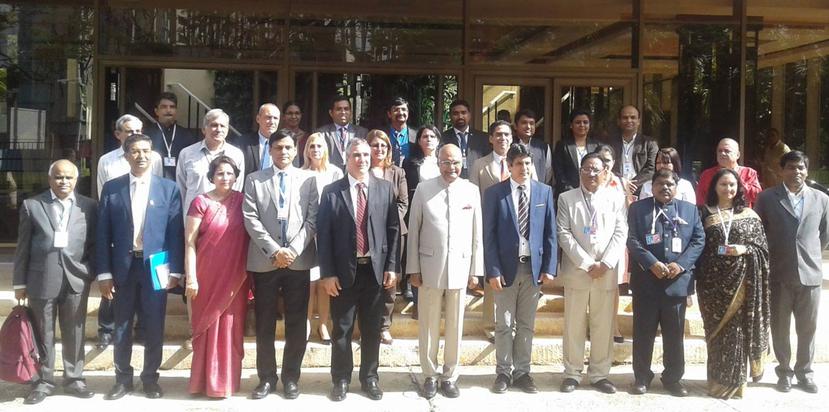 La delegación de la India, encabezada por su presidente Ram Nath Kovind, junto a funcionarios cubanos. (Captura / Facebook @cubadebate)