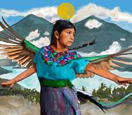 Fotografía divulgada por el Museo Nacional del  Latino Estadounidense donde se muestra la obra titulada "Fly little Quetzal" de José Flores Chamalé que figura entre los diez artistas finalistas del concurso convocado por la institución.