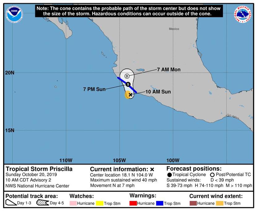 Priscila es el decimosexto ciclón tropical que se forma de los 19 que se pronosticaron para esta temporada en las aguas del Pacífico mexicano. (Suministrada)