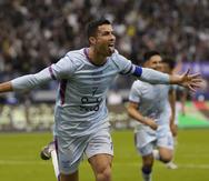 Cristiano Ronaldo celebra un de sus goles en el partido amistoso.