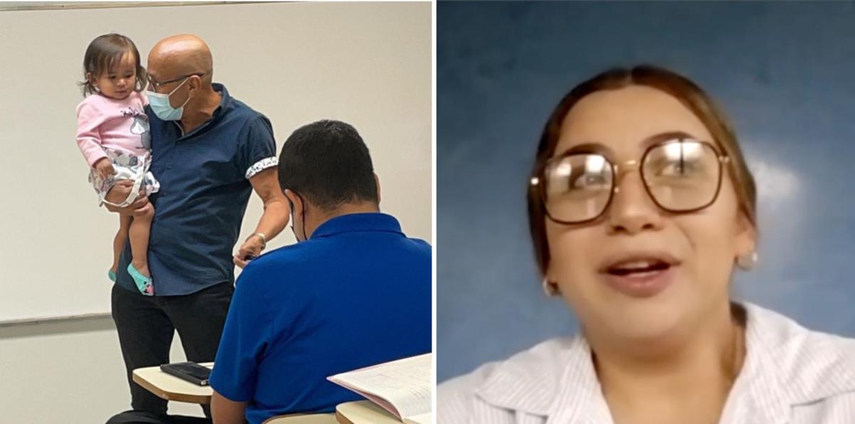 Profesor carga a bebé de estudiante en Aguadilla: ahora cuentan la historia de este momento viral