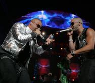 Wisin y Yandel durante uno de sus conciertos en el 2008 en el Coliseo de Puerto Rico.