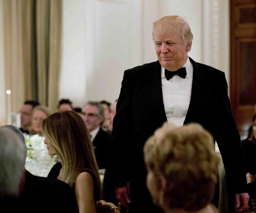 Trump elogió a su esposa por organizar el evento. (AP)
