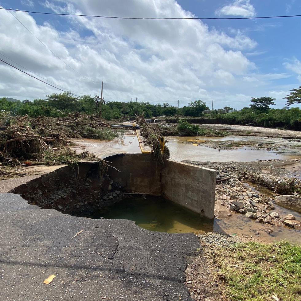 Daños en la comunidad Borinquen, en Guayama, donde se fueron cinco casas por el impacto del huracán Fiona, el 20 de septiembre de 2022. Cuatro de las residencias estaban deshabitadas.