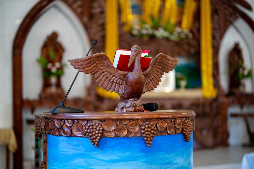 Ecological art exhibit at the furniture store in the San José Church, situated in Luquillo’s Public Plaza.