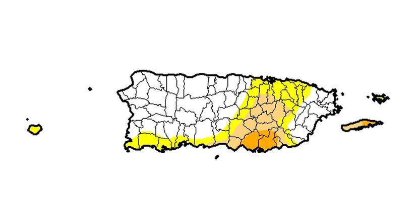 En total, unas 710,545 personas viven en áreas anormalmente secas, de sequía moderada o severa en Puerto Rico. (droughtmonitor.unl.edu/Home/StateDroughtMonitor.aspx?PR)