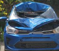 Foto del auto con el que presuntamente fue impactado Pedro Alberto Rubert Vázquez.
