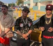 Desde la izquierda, Bad Bunny, Daddy Yankee y Pacho El Antikeka, en una foto compartida por el "Big Boss" en Instagram. Los tres colaboraron en un tema musical en el 2018.