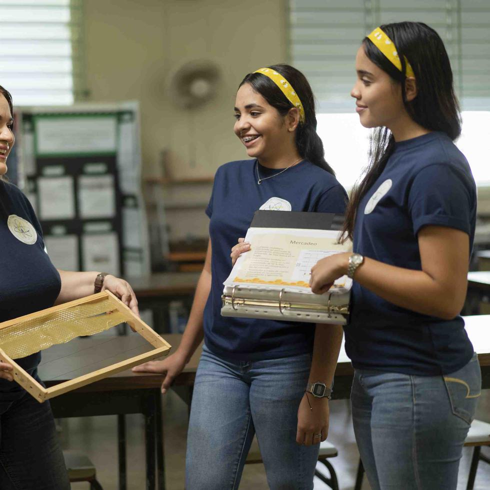 Estudiantes de Peñuelas crean microempresas de energía renovable, apicultura y “catering”