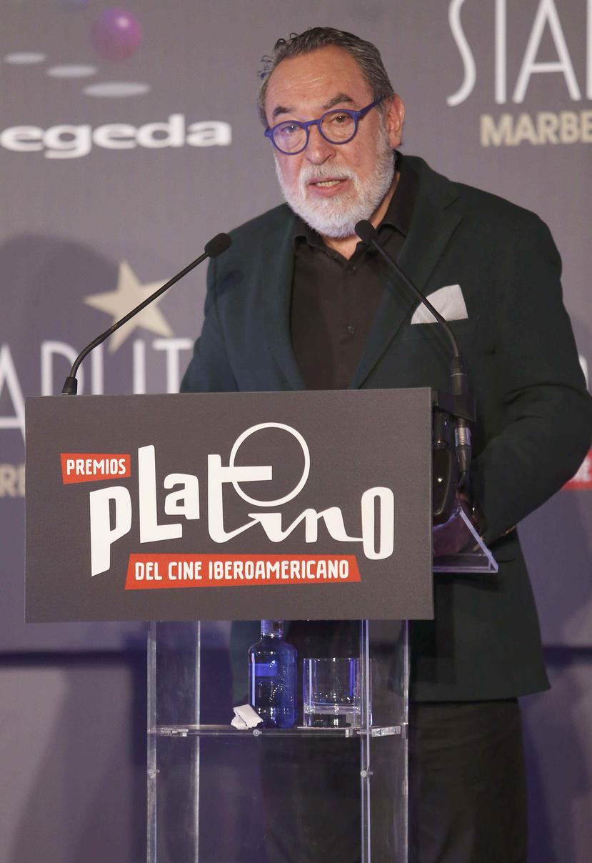 El presidente de FIPCA, Adrián Solar, durante la presentación de la segunda edición de los Premios Platino del Cine Iberoamericano hoy en Madrid. (EFE/J. J. Guillén)