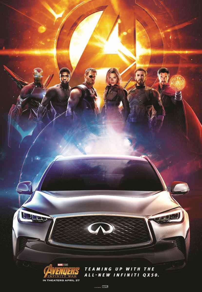 La marca de autos premium Infiniti se asoció con "Avengers: Infinity War" de Marvel Studios.