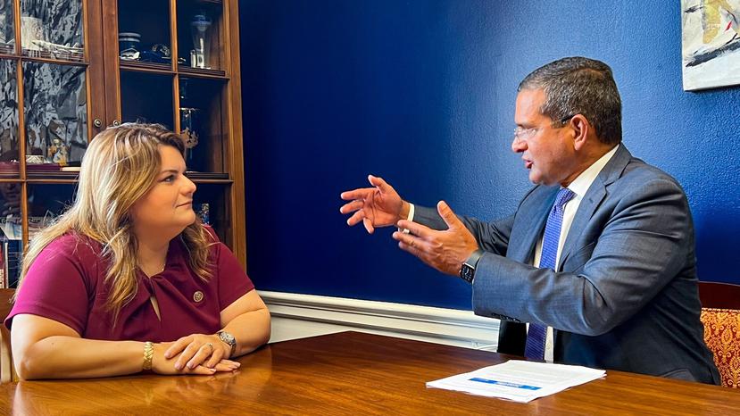 La comisionada residente Jenniffer González y el gobernador Pierluisi se reunieron ayer, en Washington, donde el tema en discusión es el proyecto plebiscitario.