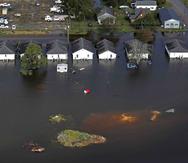 Vista aérea de unas casas en Dillon, Carolina del Sur, que se inundaron debido al huracán Florence. (AP)