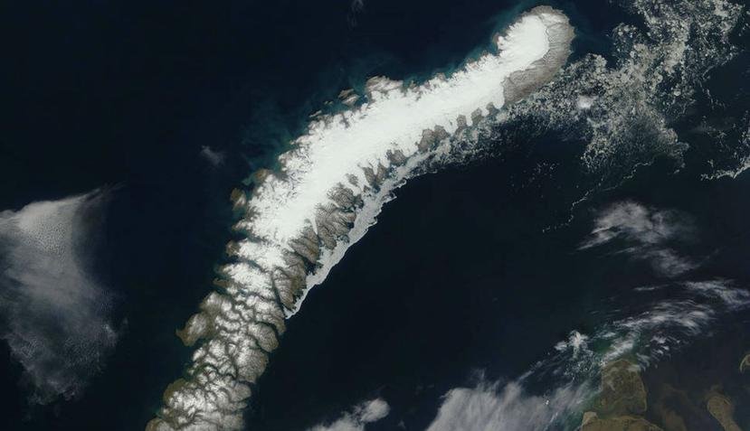 Estas islas son el resultado de la creciente crisis climática a medida que el Ártico sufre una fusión masiva de glaciares y hielo. (NASA).