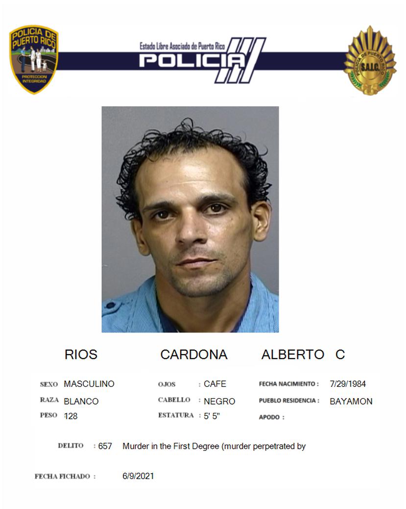 Alberto Ríos Cardona, de 41 años, posee un amplio expediente criminal con la policía por delitos de violencia doméstica, tentativa de asesinato, robo y ley de armas.