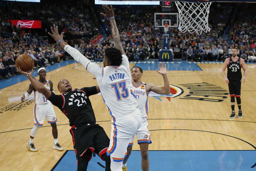 Los campeones defensores Raptors de Toronto y el Thunder de Oklahoma City serán dos de los 22 equipos que estarán presentes en Orlando para la reanudación de la temporada de la NBA. (AP)