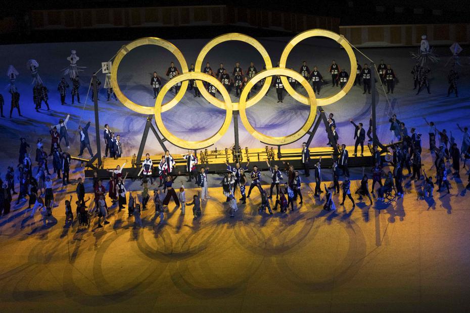Los aros olímpicos tuvieron un rol protagónico.