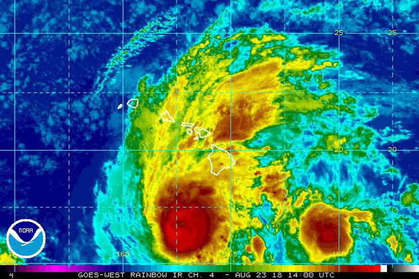 Imagen de satélite del huracán Lane. (NOAA)