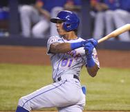 El jardinero puertorriqueño Johneshwy Fargas debutó el pasado 17 de mayo con los Mets de Nueva York.