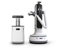Así luce el modelo conceptual del asistente robótico Samsung Bot, aún en desarrollo y que se prevé será capaz de limpiar la casa, recoger regueros y ayudar al usuario humano en tareas de su rutina diaria.