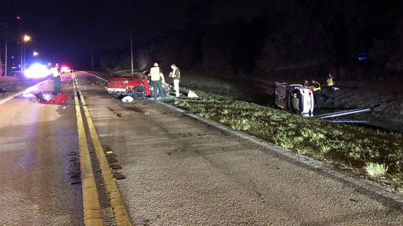 Imagen de cómo quedaron los autos tras el accidente en el que murieron un total de tres personas. (Foto/Polk County Sheriff)