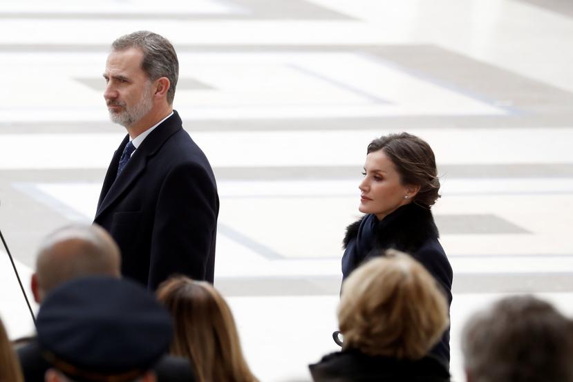 El rey Felipe y la reina Letizia en el acto con motivo del Día Europeo de las Víctimas del Terrorismo del 11 de marzo. (AP)