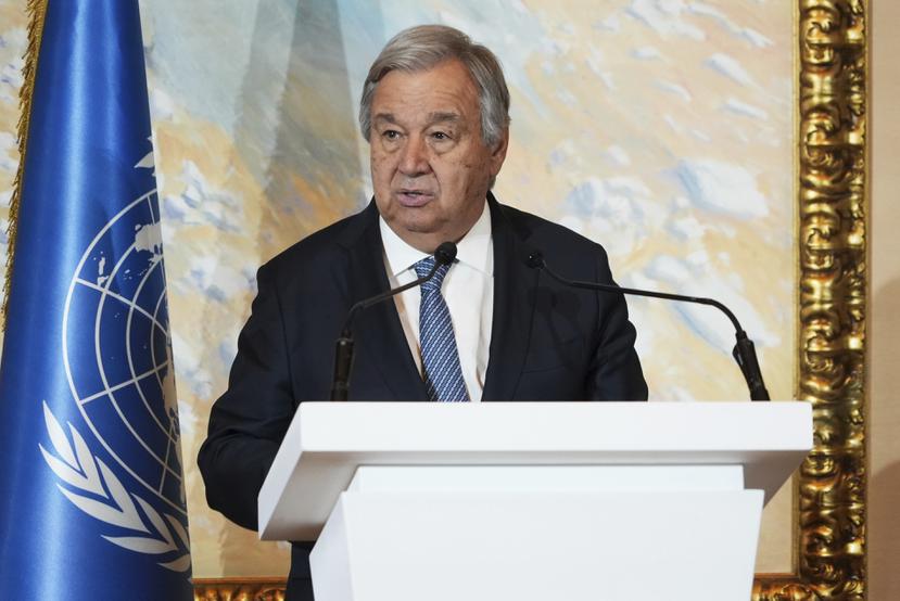 El secretario general de la ONU António Guterres en Doha, Qatar, el 2 de mayo de 2023.