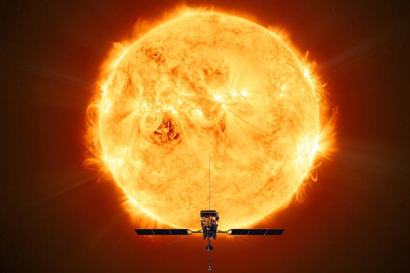 La sonda europea Solar Orbiter observará los polos del Sol, que no son visibles desde la Tierra (Agencia Espacial Europea).