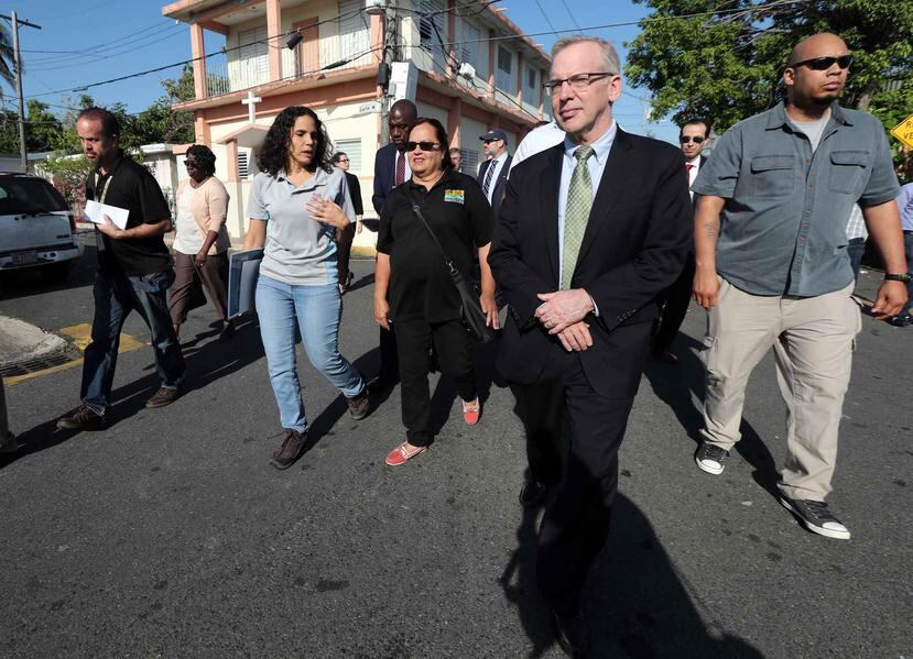William Dudley, president of the Federal Reserve Bank of New York, during his visit to the island.